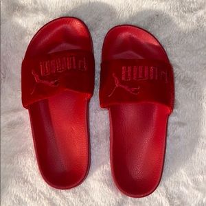 Puma red slides